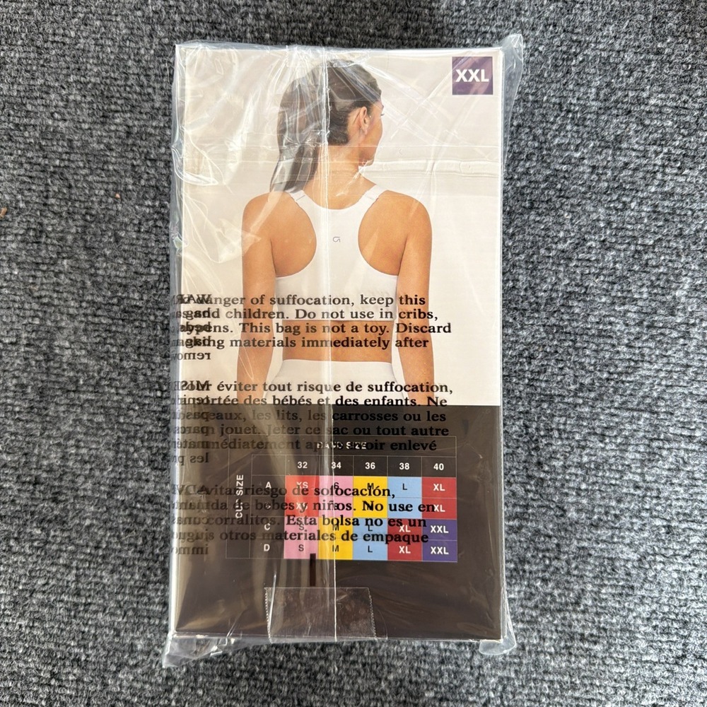 GapFit White Sports Bra XXL, Medium Support Racerback Wireless Pullover Full - Picture 6 of 6